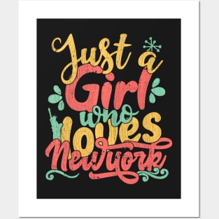 Just A Girl Who Loves New York City Gift design Posters and Art